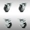 Service Caster 3.5 Inch SS Thermoplastic Rubber Wheel Swivel Top Plate Caster Set with 2 Brakes SCC-SS20S3514-TPRB-2-TLB-2 - alternate 1